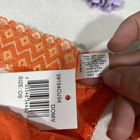 NWT Hanky Panky (4911) Lace Low Rise Thong in Orange‎ [SZ O/S ] - Picture 6 of 11